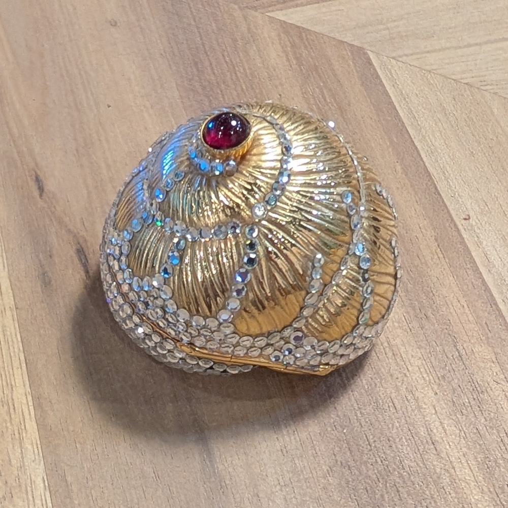 Judith Lieber Gold and Swarovski Crystal Decorative Trinket Box